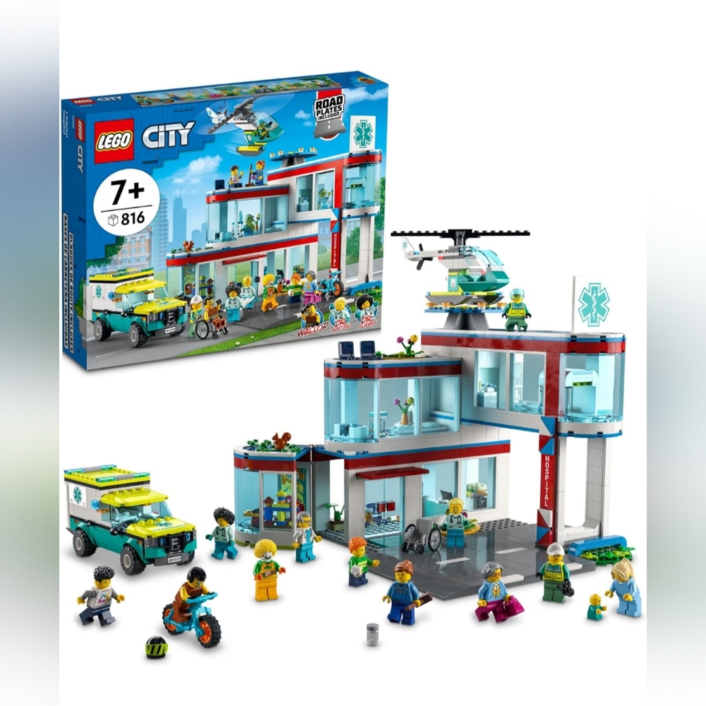 Lego City 60330 Hospital Building Toy Set Road Plates Included NWT Building Toy
